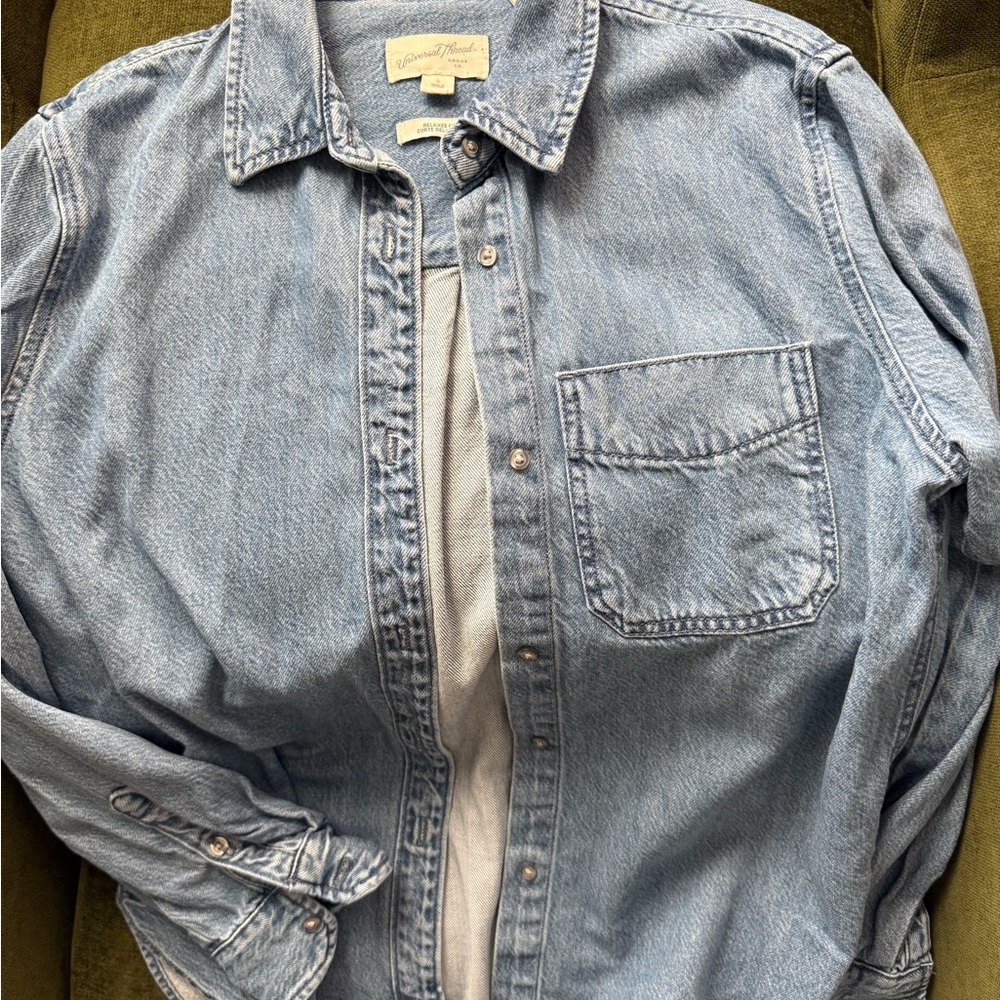 Universal Thread Blue Denim Button-Down Shirt